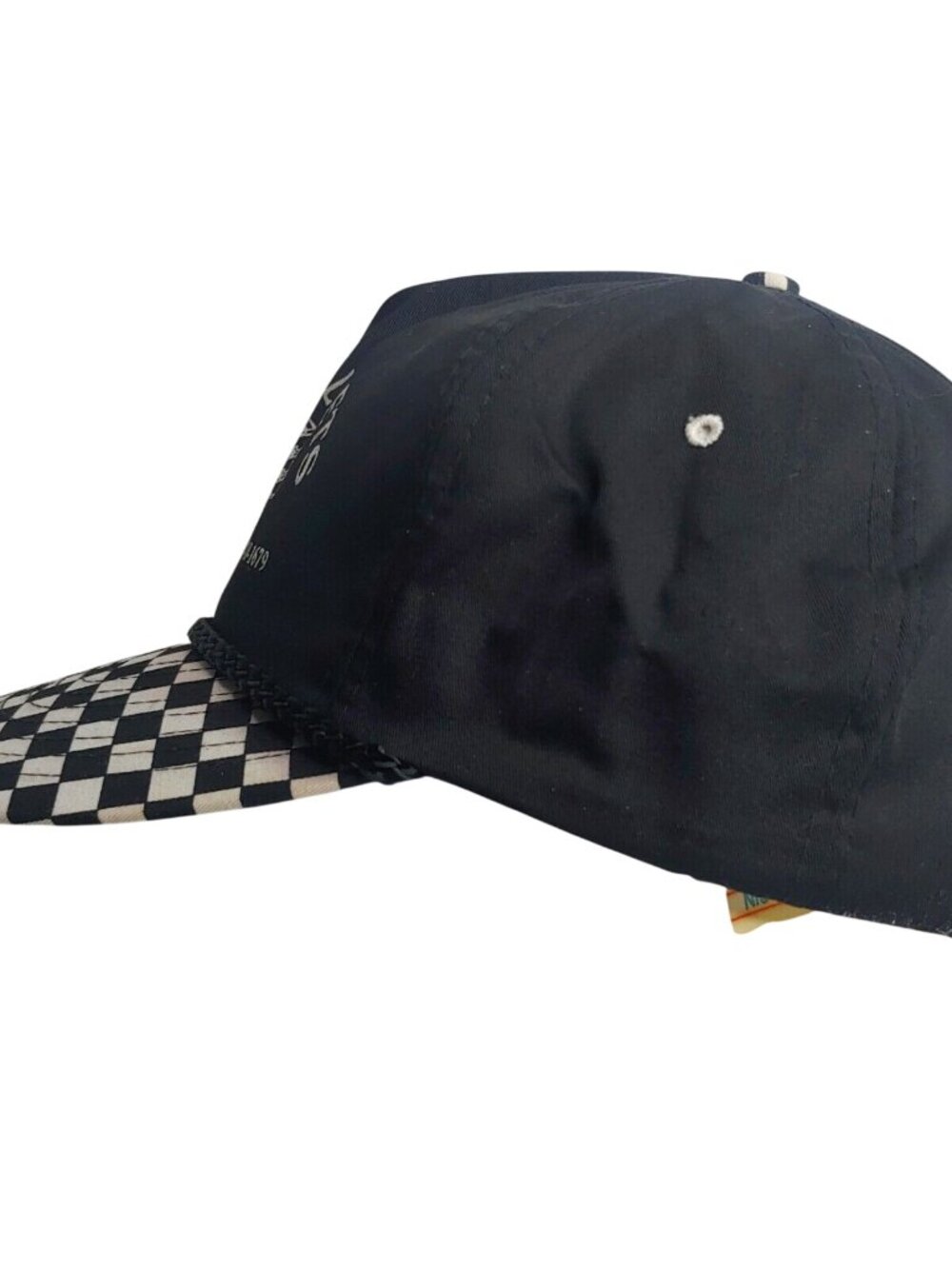 Vintage Nissin C&M Pallets New Orleans LA Checkered Black White Cap Retro Hat - Picture 3 of 12